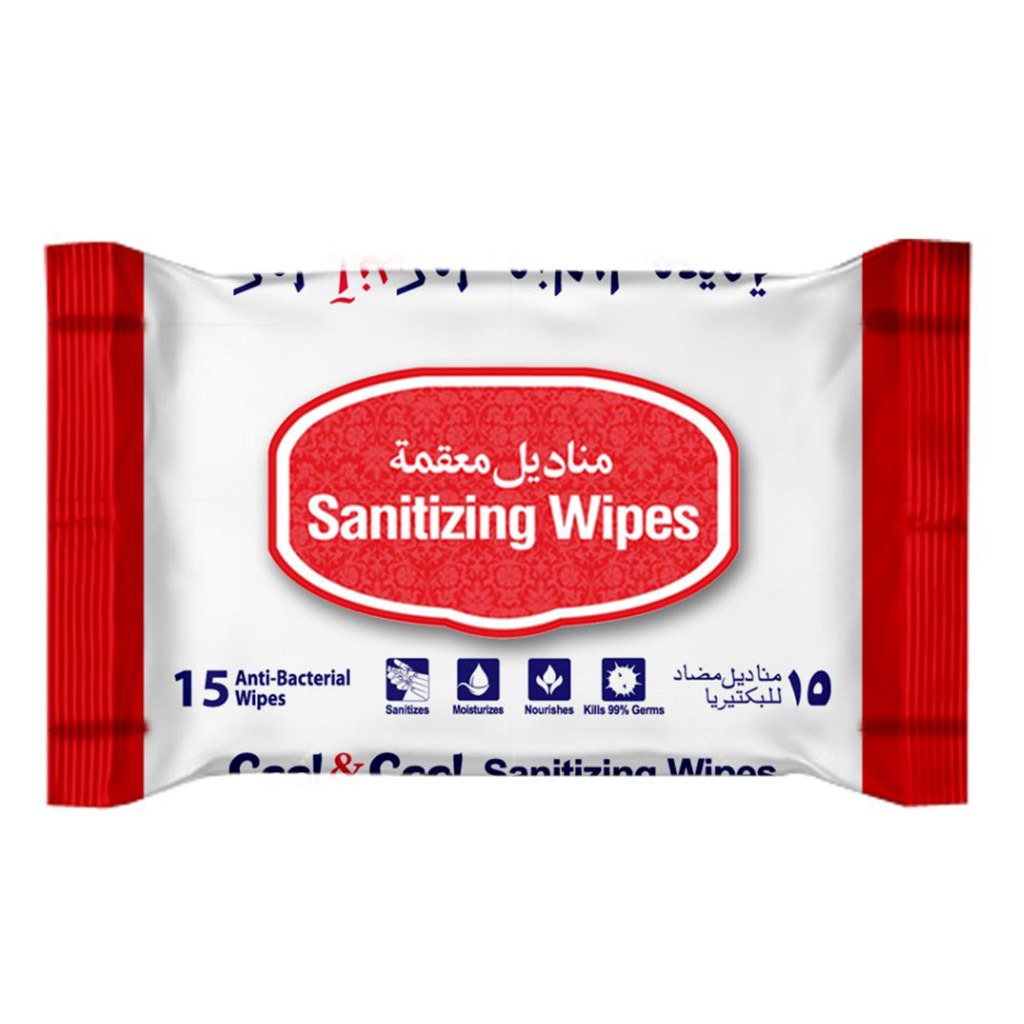Cool & Cool Sanitizing Wipes 15's - Easy Pharmacy LLC