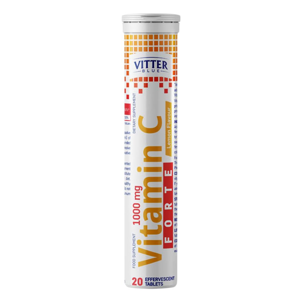 Vitter Blue Vitamin C Forte 1000 mg Effervescent Tablets 20's - Easy Pharmacy LLC