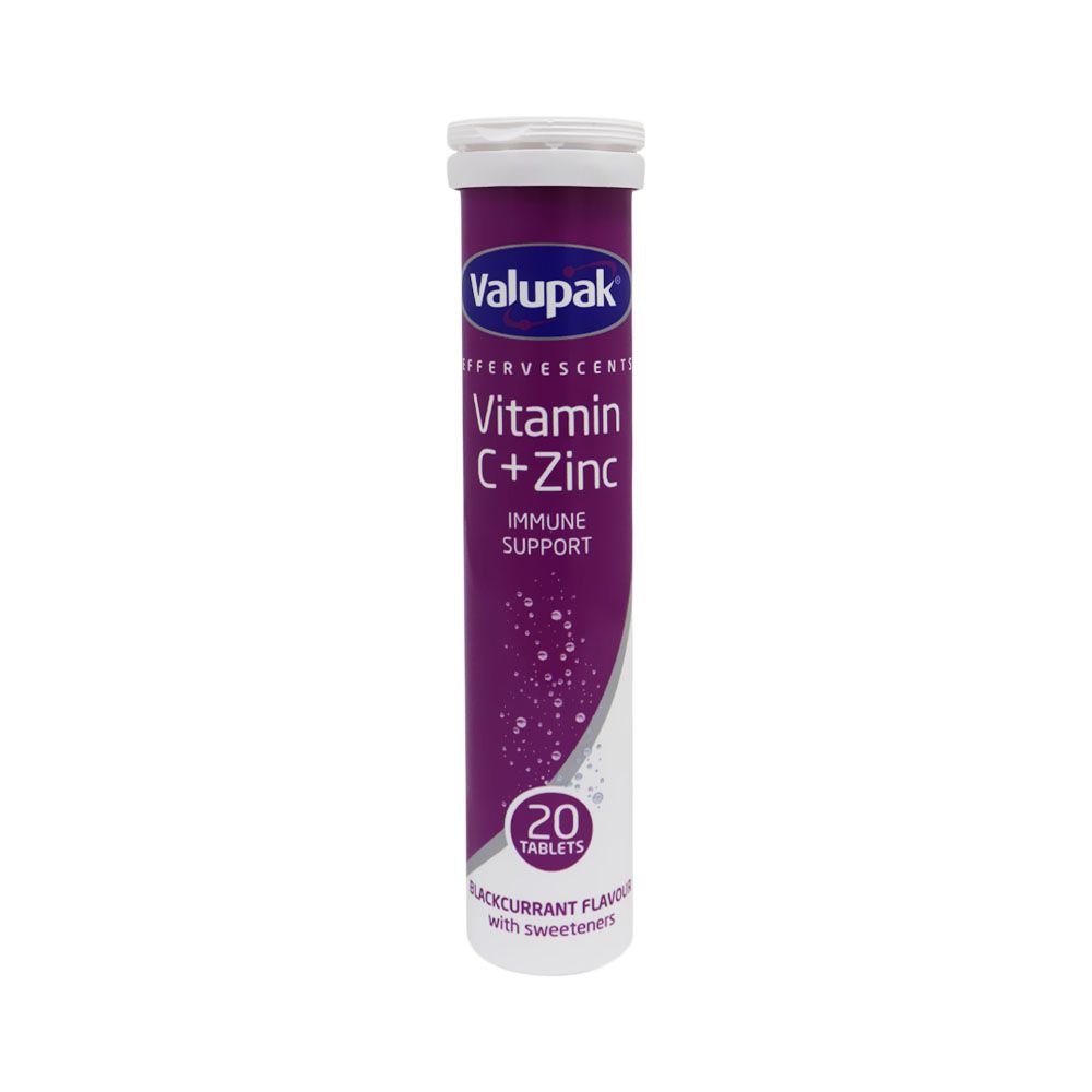 Valupak Vitamin C + Zinc Effervescent Tablet 20's - Easy Pharmacy LLC
