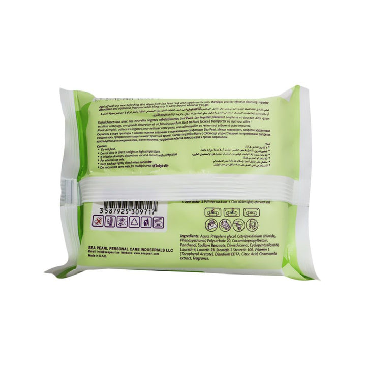 Sea Pearl Anti-Bacterial Refreshing Wet Wipes 24's - Easy Pharmacy LLC