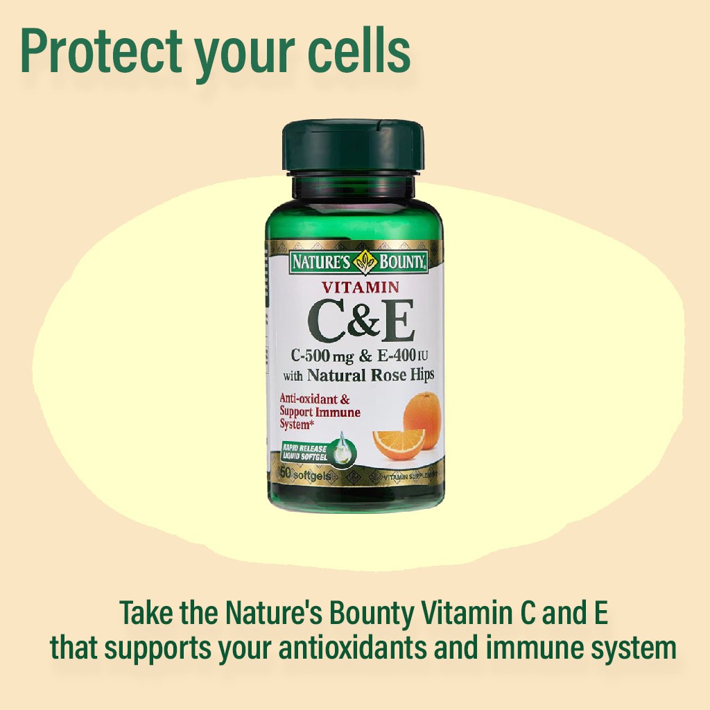 Nature's Bounty Vitamin C and E Softgel 50's - Easy Pharmacy LLC