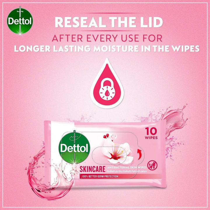 Dettol Skincare Anti-Bacterial Wipes 10's - Easy Pharmacy LLC