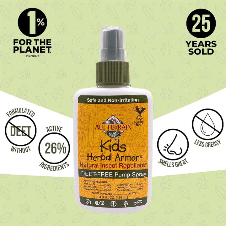 All Terrain Herbal Armor DEET Free Natural Kids Insect Repellant Spray 120ml - Easy Pharmacy LLC