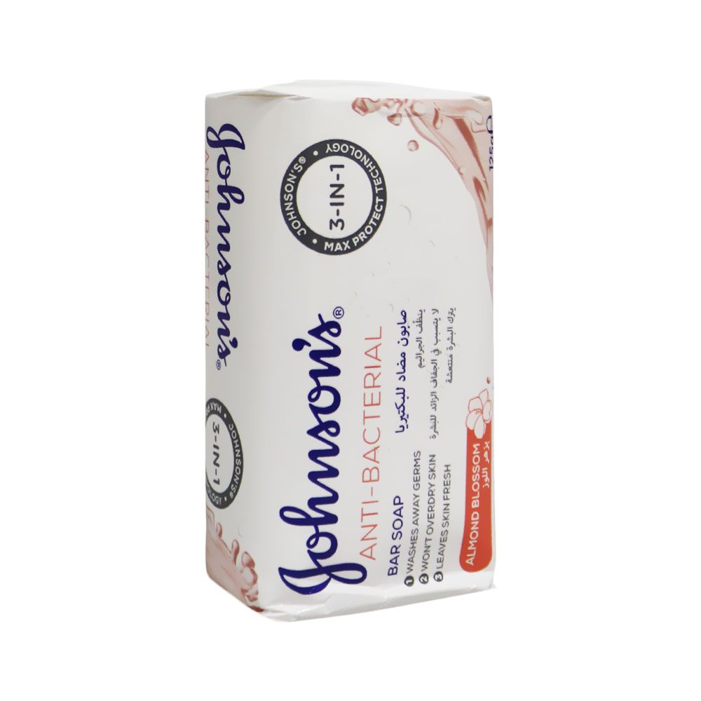 Johnson & Johnson 3 in 1 Antibacterial Almond Blossom Bar Soap 125 g - Easy Pharmacy LLC
