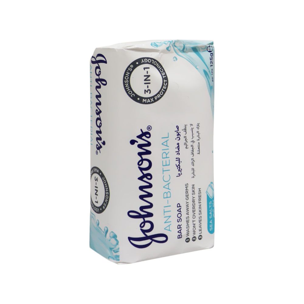 Johnson & Johnson 3 in 1 Antibacterial Sea Salt Bar Soap 125 g - Easy Pharmacy LLC