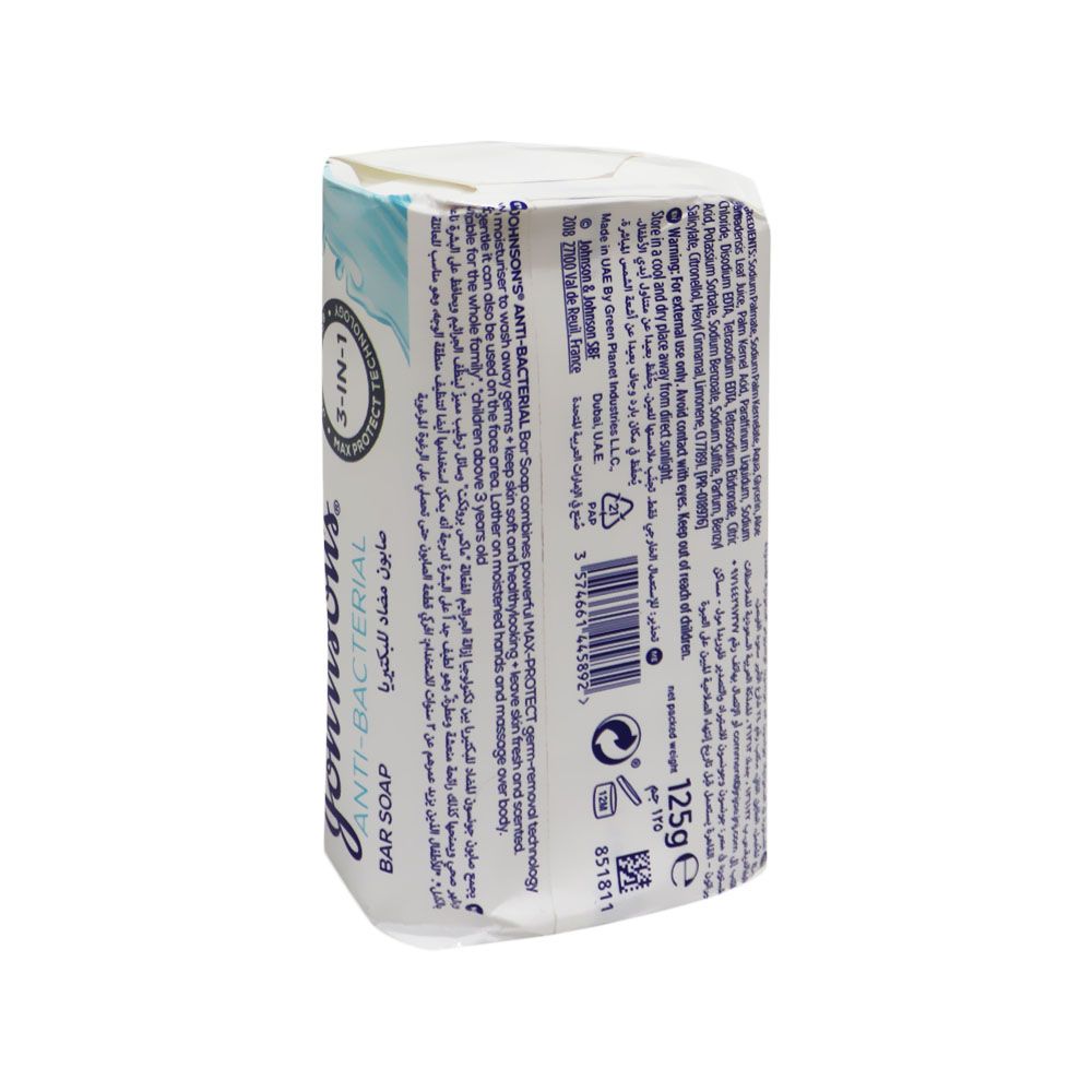 Johnson & Johnson 3 in 1 Antibacterial Sea Salt Bar Soap 125 g - Easy Pharmacy LLC