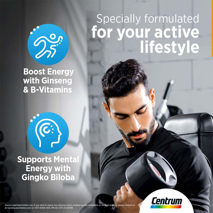 Centrum Energy Adult Multivitamin Supplement Tablets With Ginseng & Ginkgo, Pack of 30's - Easy Pharmacy LLC