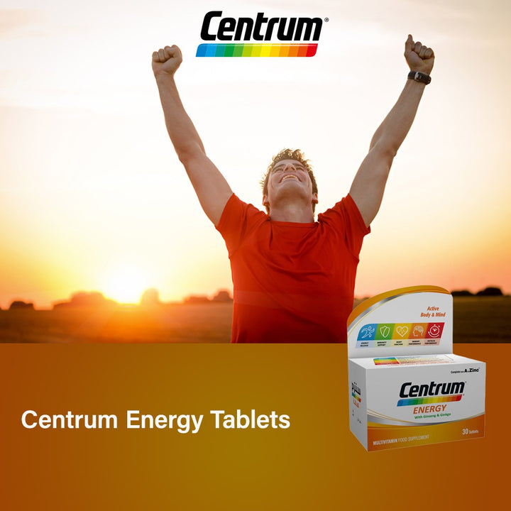 Centrum Energy Adult Multivitamin Supplement Tablets With Ginseng & Ginkgo, Pack of 30's - Easy Pharmacy LLC