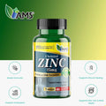 AMS Chelated Zinc 25mg Tablets for Immunity Support, 60 Tablets