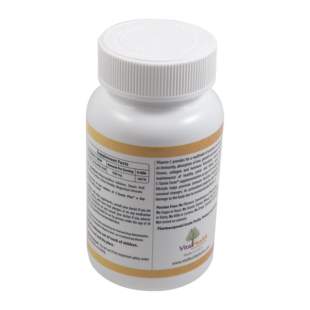 Vital Health C-Tamin Plus Vitamin C 1000mg Tablets 100's - Easy Pharmacy LLC