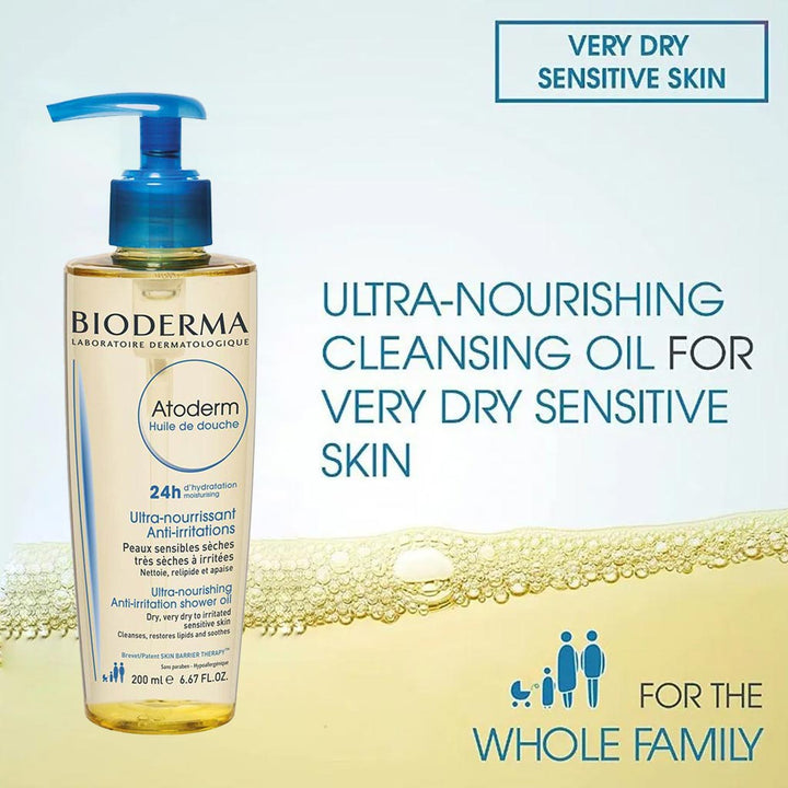 Bioderma Atoderm Nourishing Anti irritation Shower Oil For Irritated And Dry Sensitive Skin 200ml - Easy Pharmacy LLC