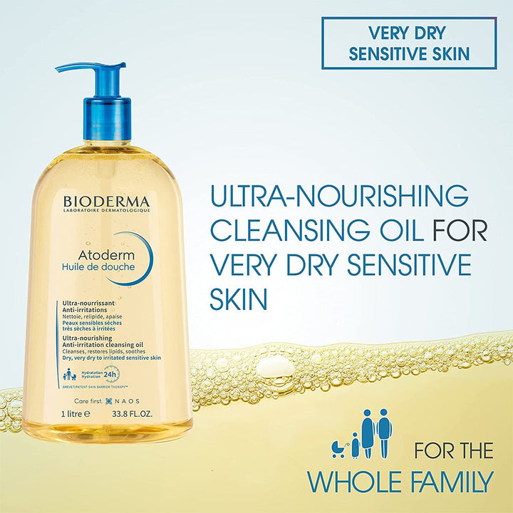 Bioderma Atoderm Nourishing Anti irritation Shower Oil For Irritated And Dry Sensitive Skin 1L - Easy Pharmacy LLC