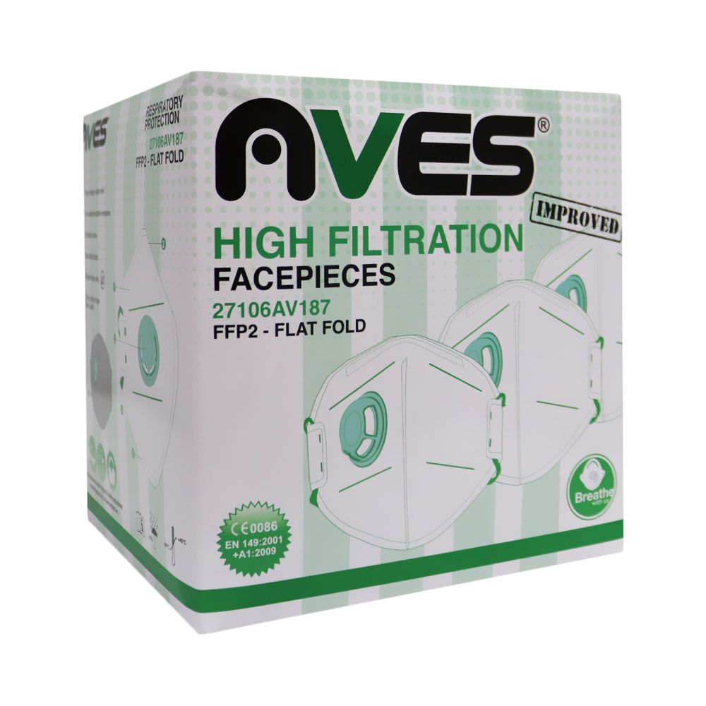 Aves FFP2 Flat Fold High Filtration Facepieces 10's AV187 - Easy Pharmacy LLC