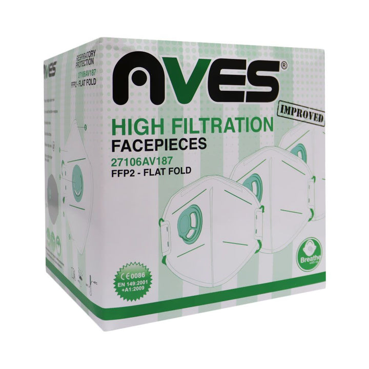 Aves FFP2 Flat Fold High Filtration Facepieces 10's AV187 - Easy Pharmacy LLC