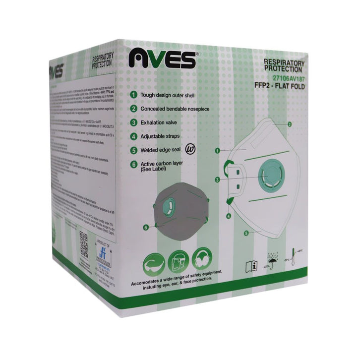 Aves FFP2 Flat Fold High Filtration Facepieces 10's AV187 - Easy Pharmacy LLC
