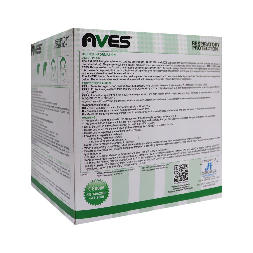 Aves FFP2 Flat Fold High Filtration Facepieces 10's AV187 - Easy Pharmacy LLC