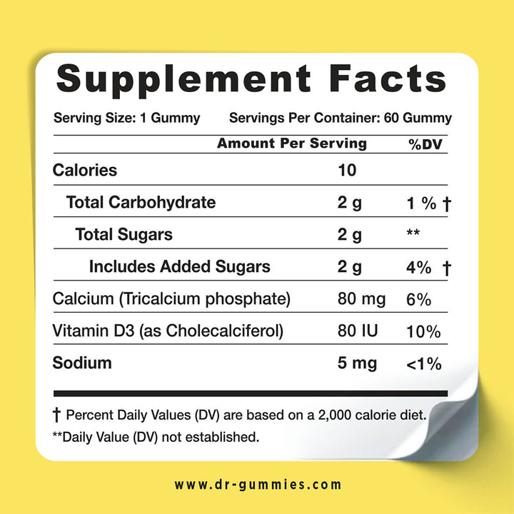 Dr. Gummies Kids Calcium + Vitamin D Gummies For Healthy Bone & Teeth, Pack of 60's - Easy Pharmacy LLC