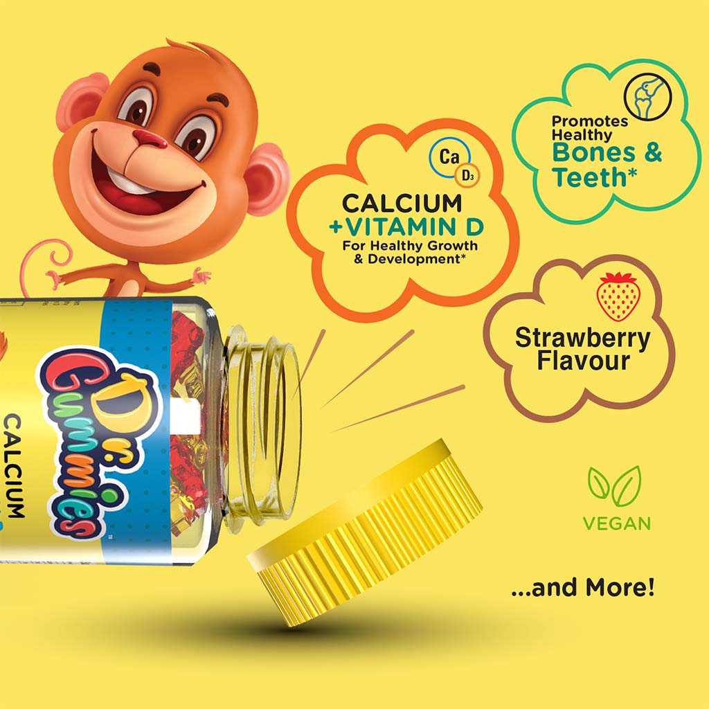 Dr. Gummies Kids Calcium + Vitamin D Gummies For Healthy Bone & Teeth, Pack of 60's - Easy Pharmacy LLC
