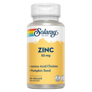 Solaray Zinc 50 Mg Chelated Veg Capsules 100 Count