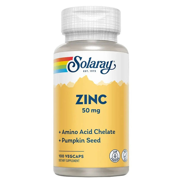 Solaray Zinc 50 Mg Chelated Veg Capsules 100 Count