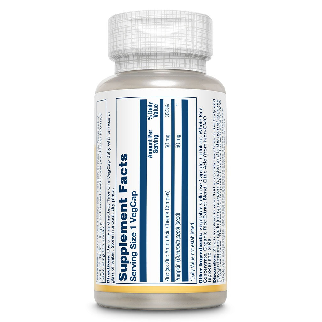 Solaray Zinc 50 mg Veg Capsules 100's - Easy Pharmacy LLC