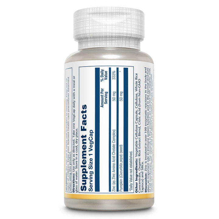 Solaray Zinc 50 mg Veg Capsules 100's - Easy Pharmacy LLC