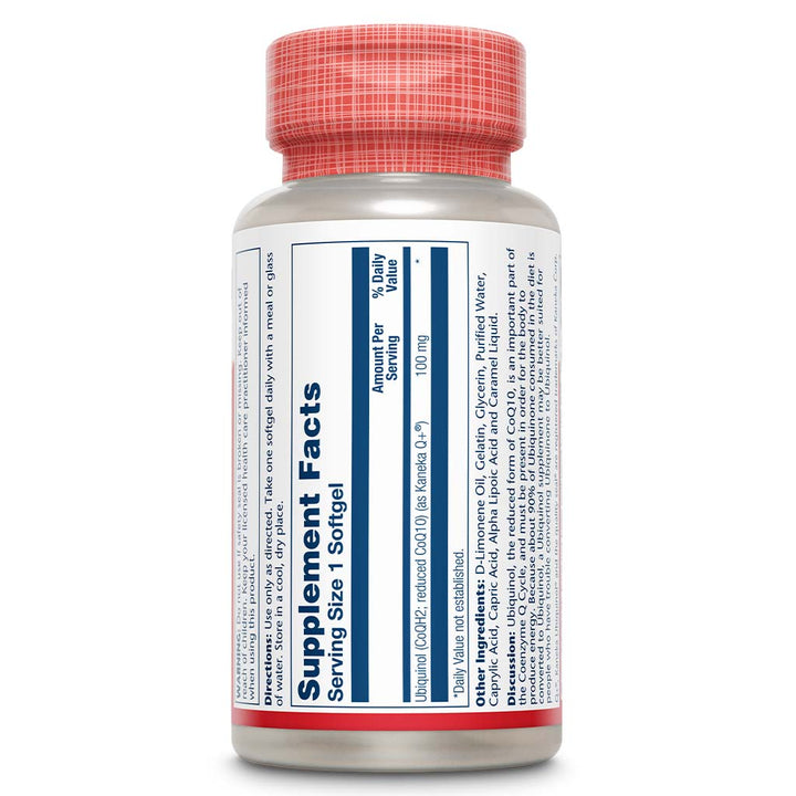 Solaray Ubiquinol CoQ-10 100 mg Softgel 30's - Easy Pharmacy LLC