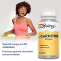 Solaray LCarnitine 500 Mg Vegetarian Capsules 60 Count For Daily Energy