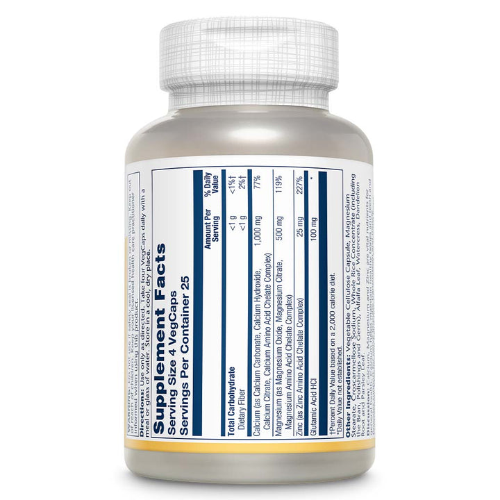 Solaray Calcium Magnesium Zinc Veg Capsules 100's - Easy Pharmacy LLC