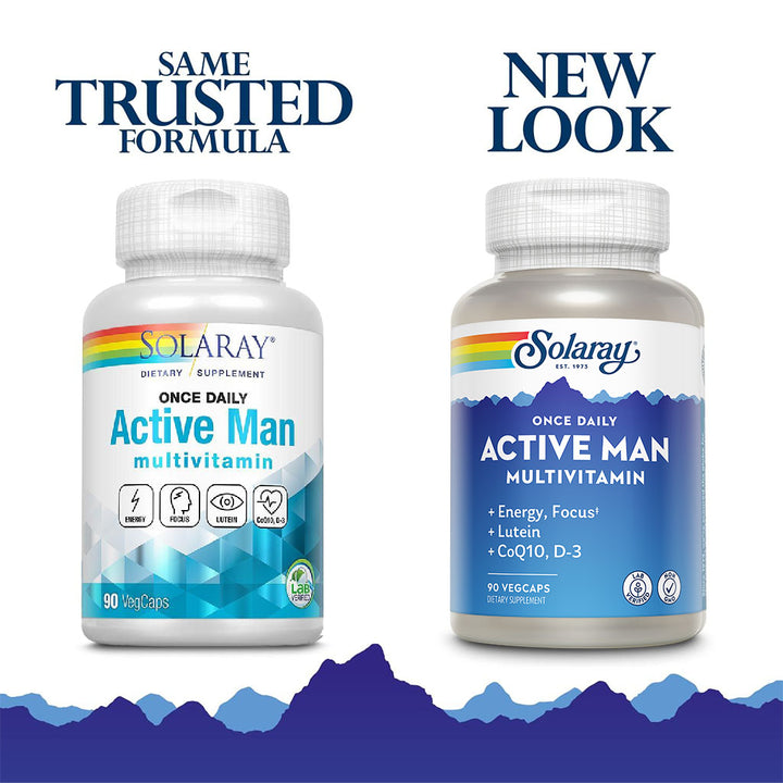 Solaray Once Daily Active Man Multivitamin Supplement Capsules, Pack of 90's - Easy Pharmacy LLC