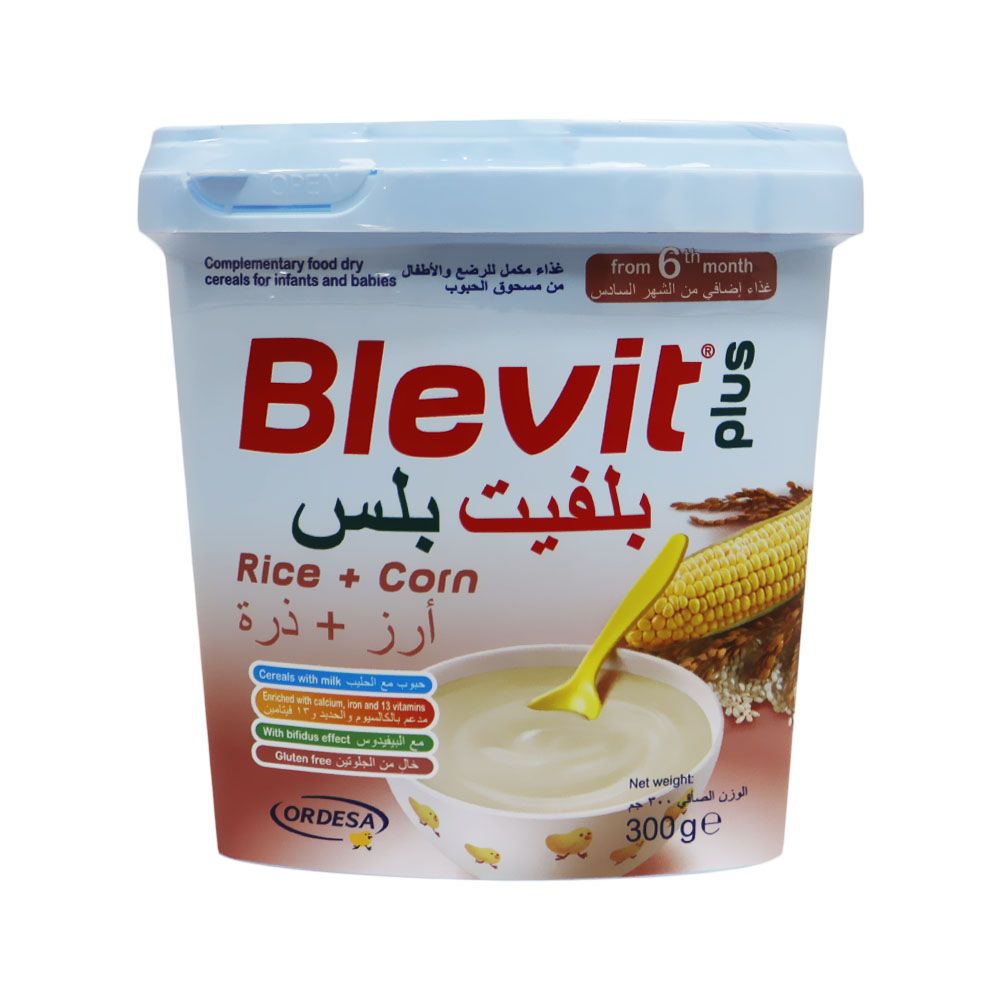 Blevit Plus Rice + Corn Dry Cereals 300 g - Easy Pharmacy LLC