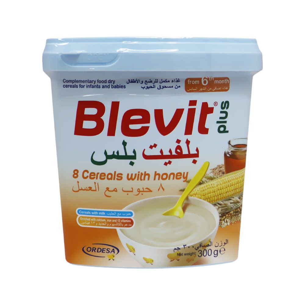Blevit Plus 8 Cereals with Honey Dry Cereals 300 g - Easy Pharmacy LLC