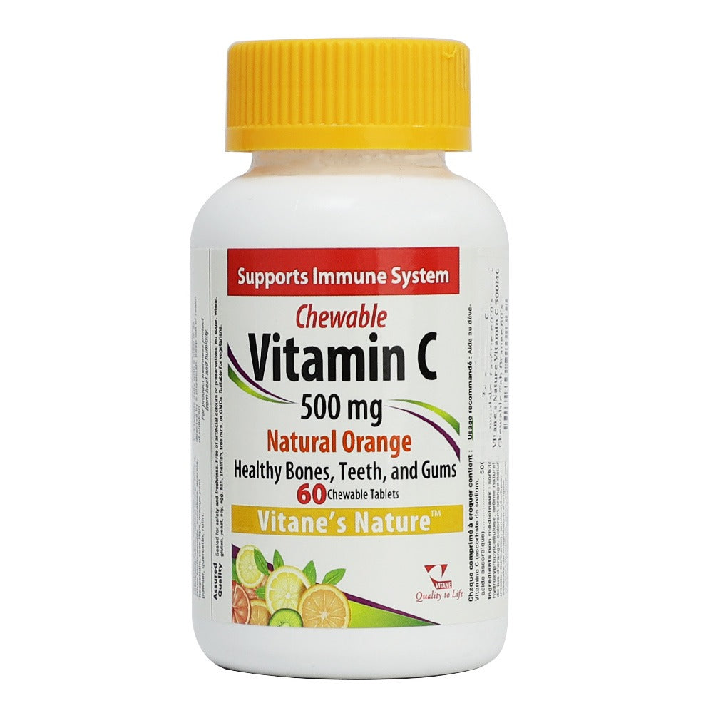 Vitane's Nature Vitamin C 500 mg Chewable Tablets Natural Orange 60's - Easy Pharmacy LLC