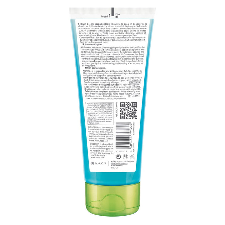 Bioderma Sebium Gel Moussant 100 mL - Easy Pharmacy LLC