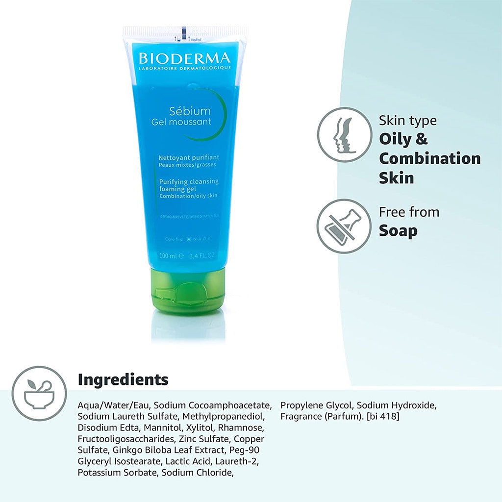 Bioderma Sebium Gel Moussant 100 mL - Easy Pharmacy LLC