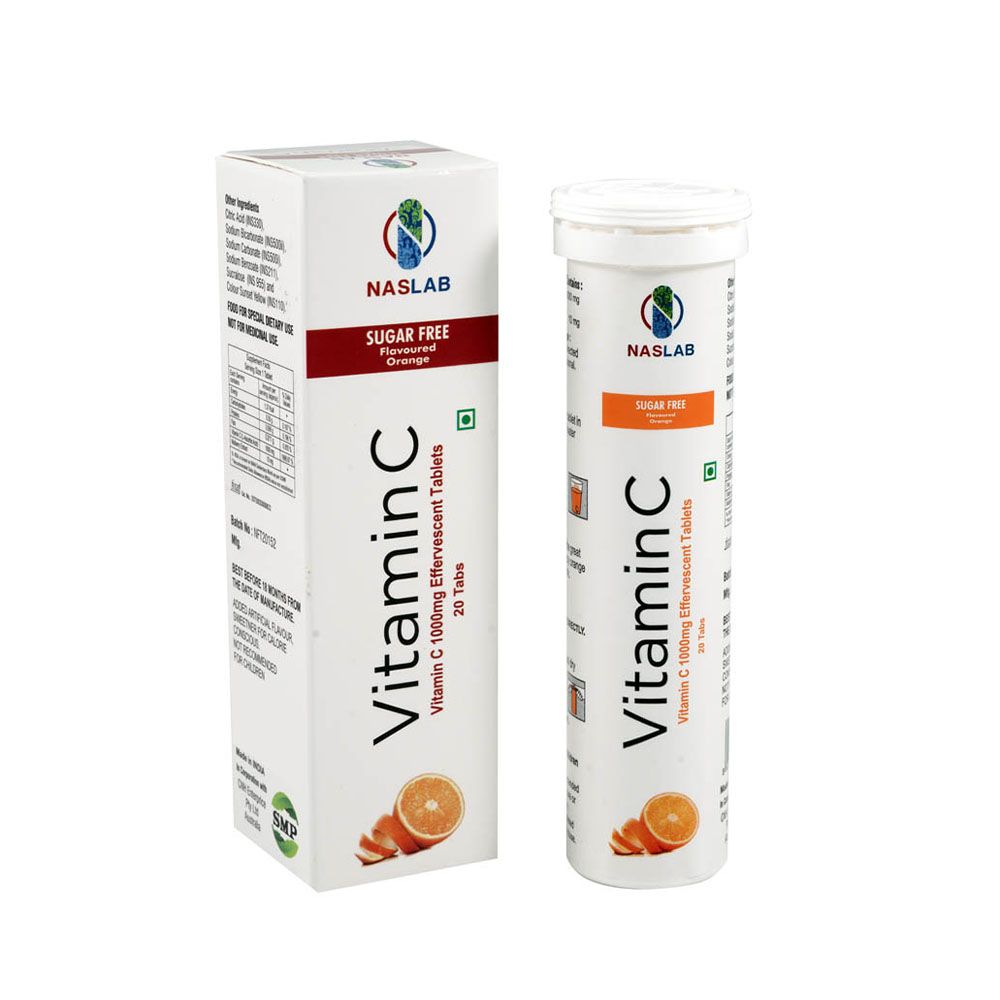 Naslab Vitamin C 1000 mg Effervescent Tablets 20's - Easy Pharmacy LLC