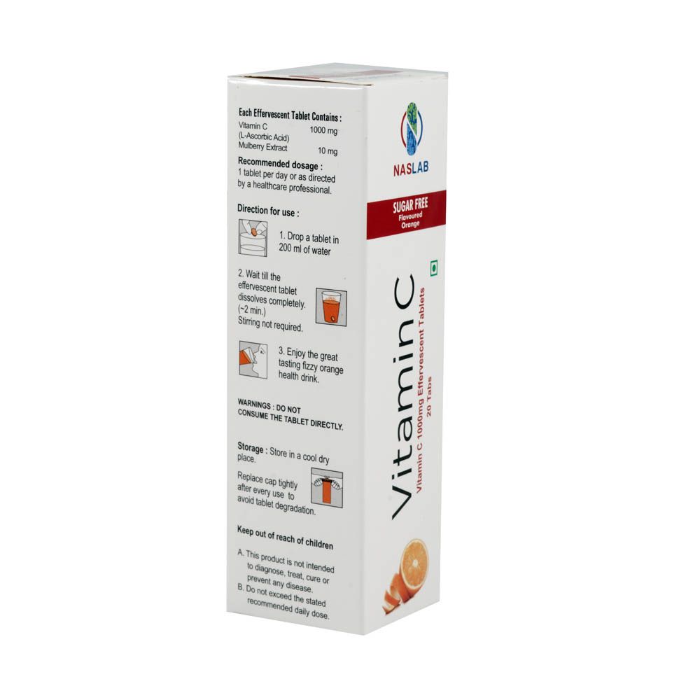 Naslab Vitamin C 1000 mg Effervescent Tablets 20's - Easy Pharmacy LLC