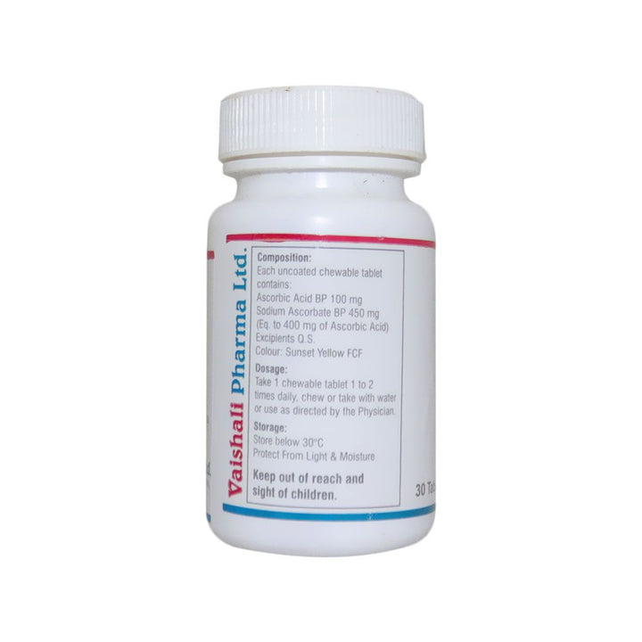 Vipravita-C Vitamin C 500 mg Chewable Tablets 30's - Easy Pharmacy LLC