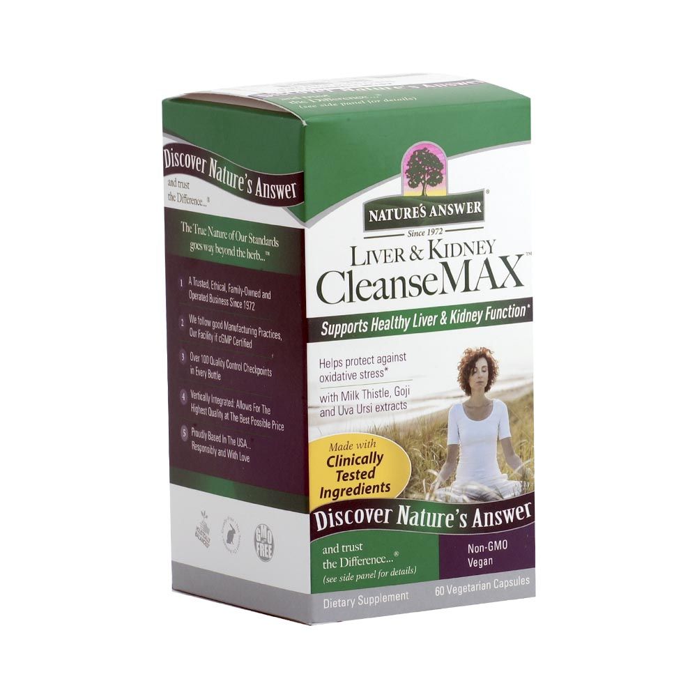 Nature's Answer Liver & Kidney Cleanse Max Vegetarian Capsules, Pack of 60's - Easy Pharmacy LLC