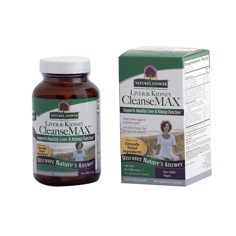 Nature's Answer Liver & Kidney Cleanse Max Vegetarian Capsules, Pack of 60's - Easy Pharmacy LLC