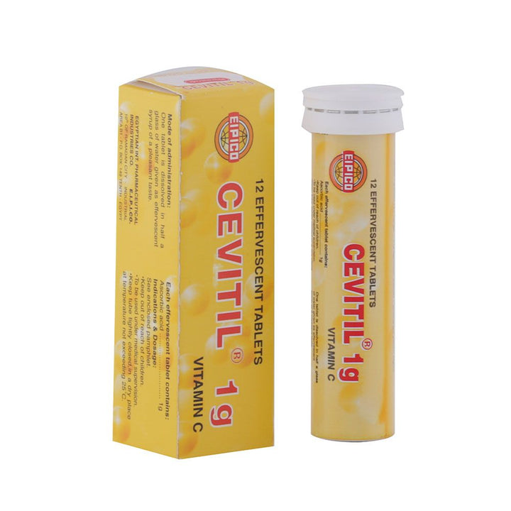 Cevitil 1g Vitamin C Effervescent Tablet 12's - Easy Pharmacy LLC