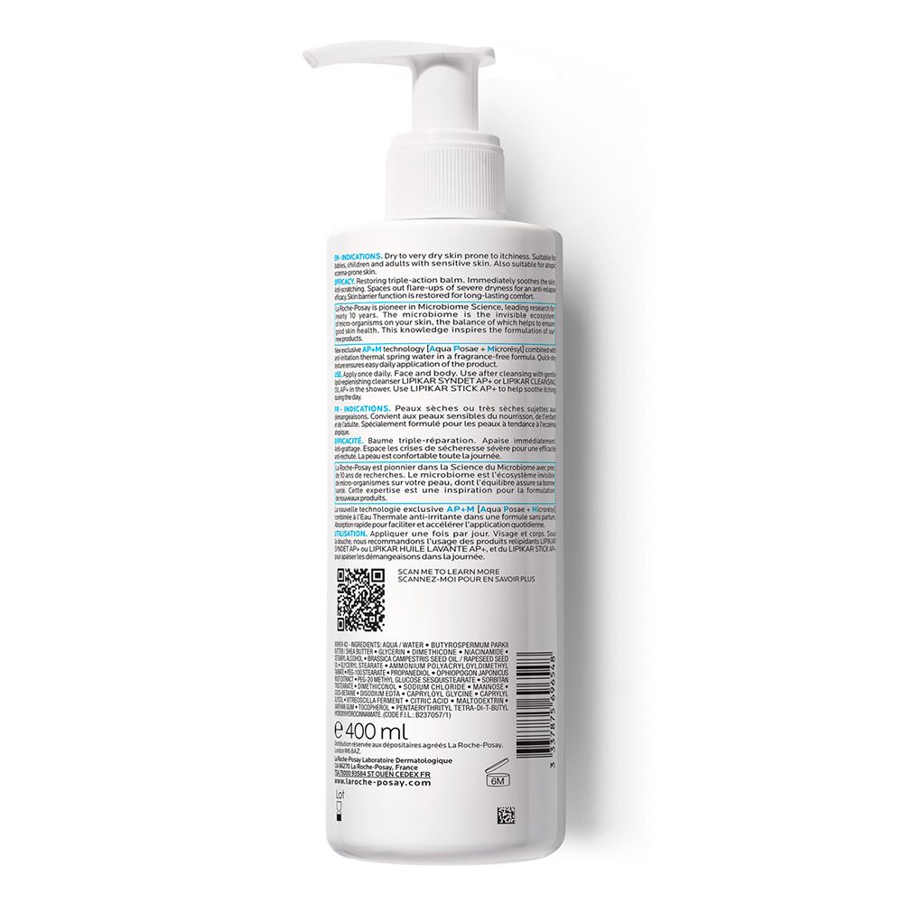 La Roche-Posay Lipikar Baume Ap+M Moisturizer For Atopic Eczema & Allergy-Prone Skin With Extreme Dryness 400ml - Easy Pharmacy LLC
