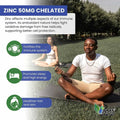 AMS Chelated Zinc 50mg Tablets for Immunity Support, 60 Tablets
