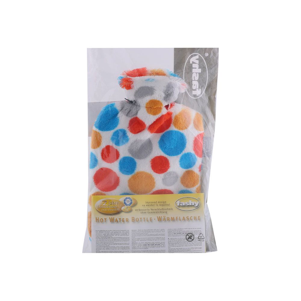 Fashy Hot Water Bag With Plush Cover Small Dots 2.0L 1's - Easy Pharmacy LLC