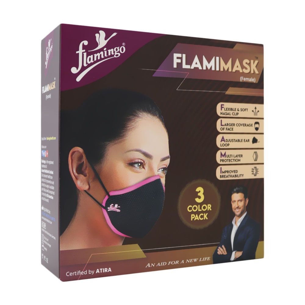 Flamingo FlamiMask Reusable & Washable Face Mask Female 3's - Easy Pharmacy LLC