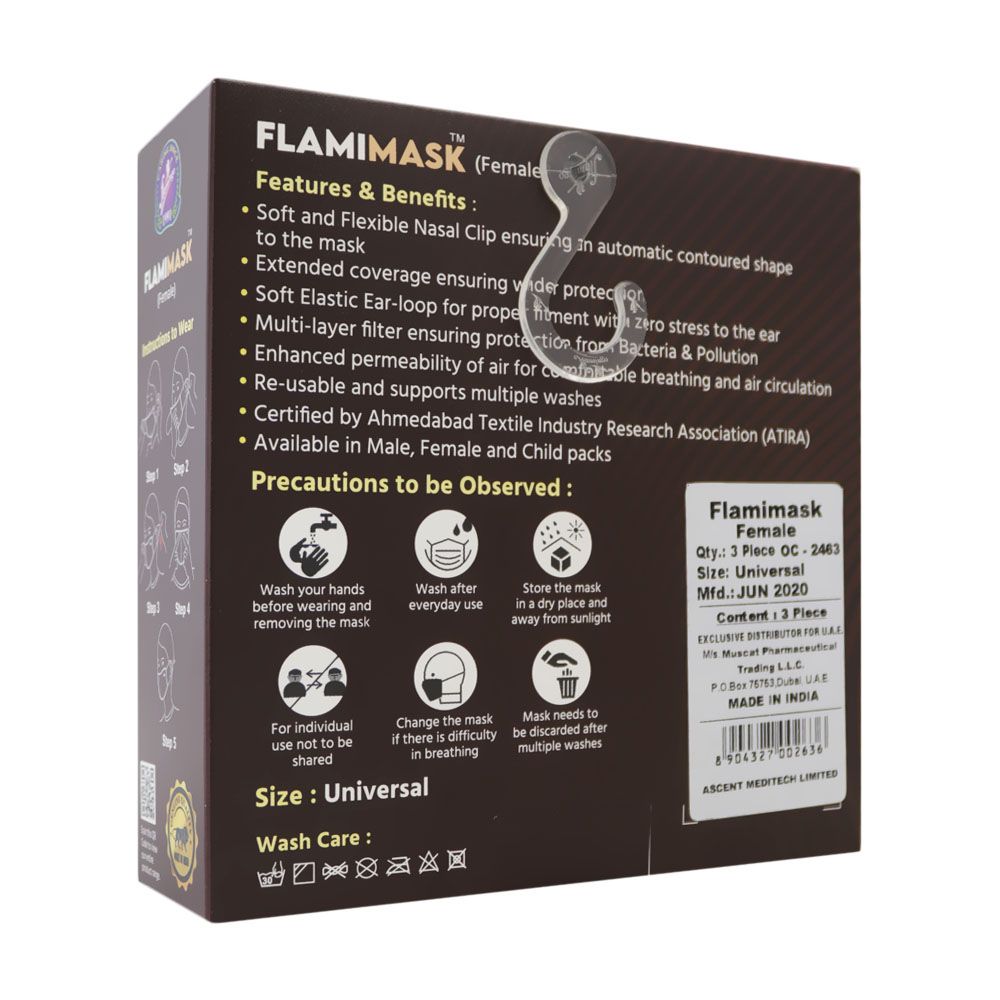 Flamingo FlamiMask Reusable & Washable Face Mask Female 3's - Easy Pharmacy LLC
