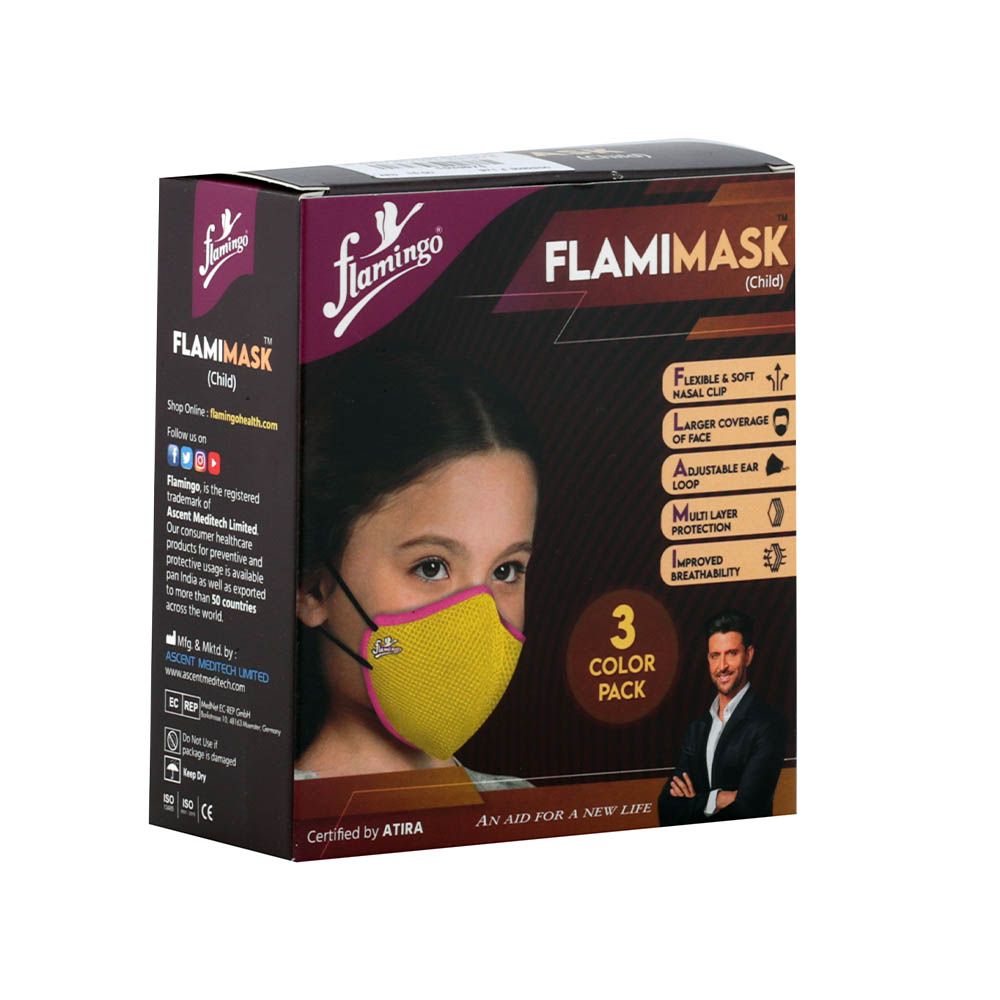 Flamingo FlamiMask Reusable & Washable Face Mask Kids 3's - Easy Pharmacy LLC