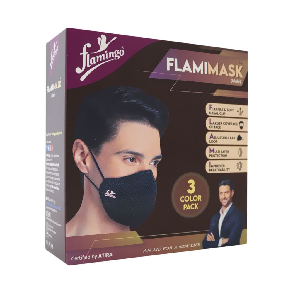 Flamingo FlamiMask Reusable & Washable Face Mask Male 3's - Easy Pharmacy LLC