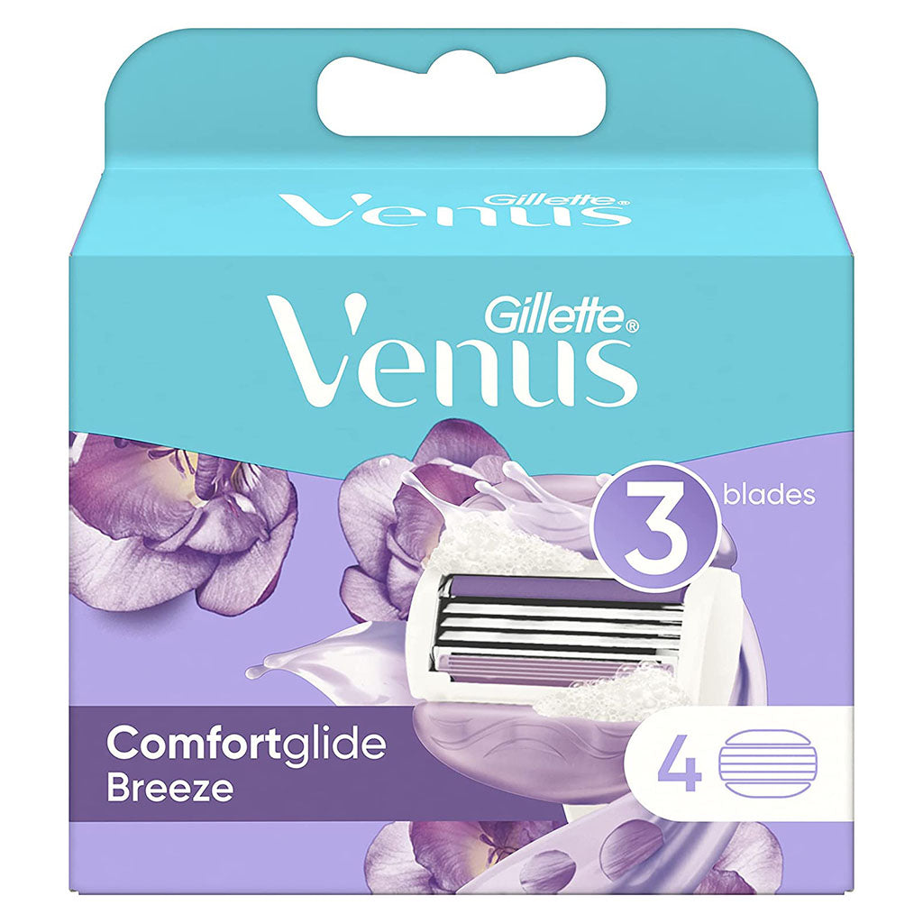 Gillette Venus Comfortglide Breeze Women's Razor Blade Refills, Pack of 4's - Easy Pharmacy LLC