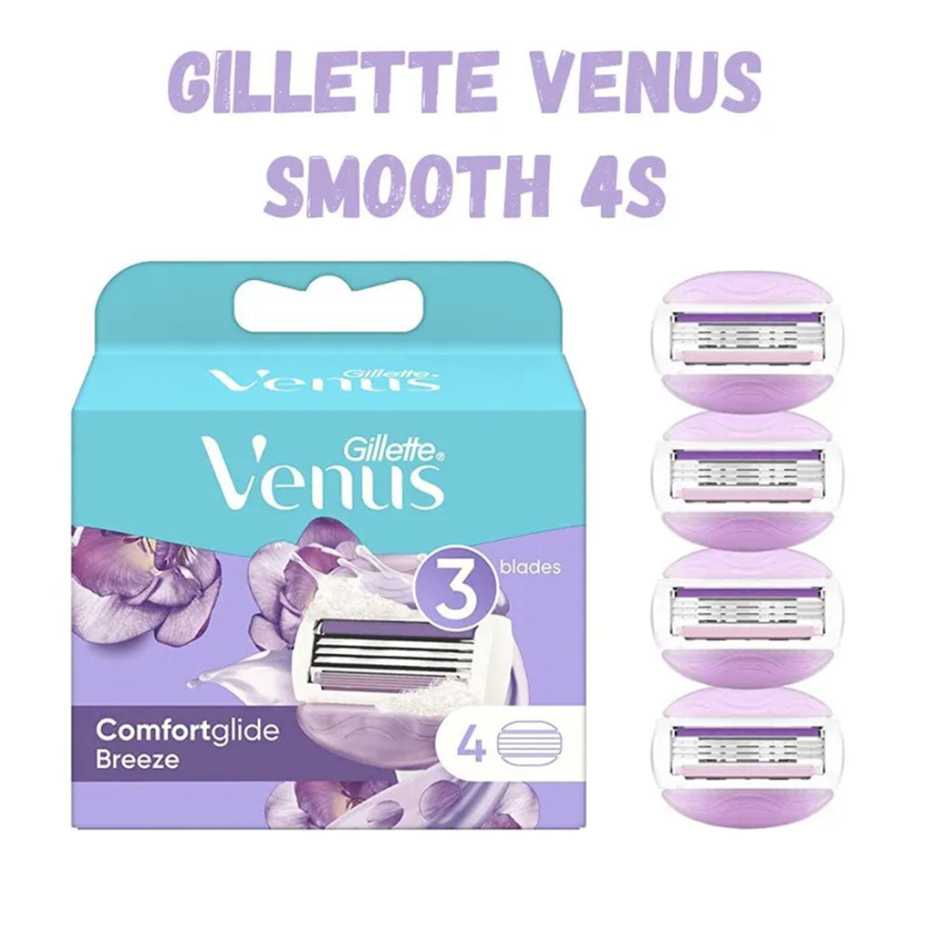 Gillette Venus Comfortglide Breeze Women's Razor Blade Refills, Pack of 4's - Easy Pharmacy LLC